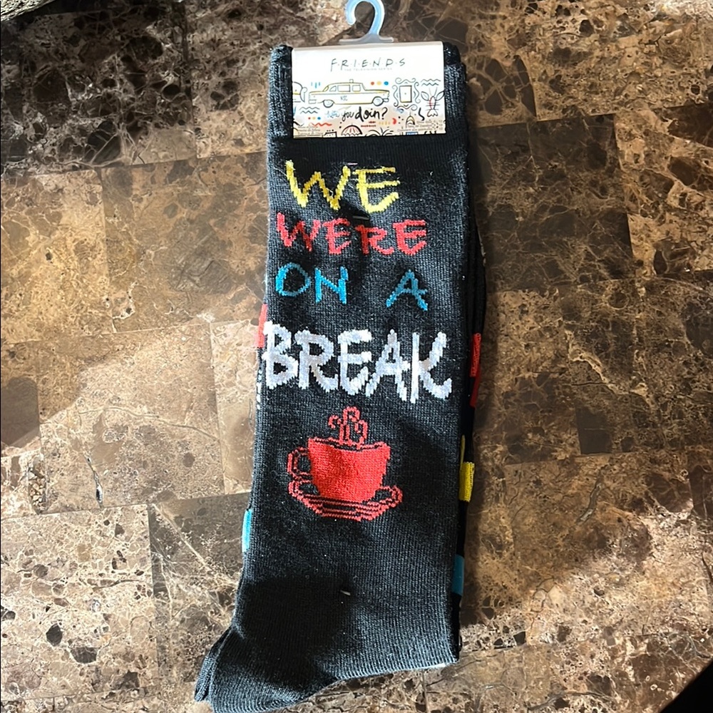 Friends Black Socks with Colorful Design